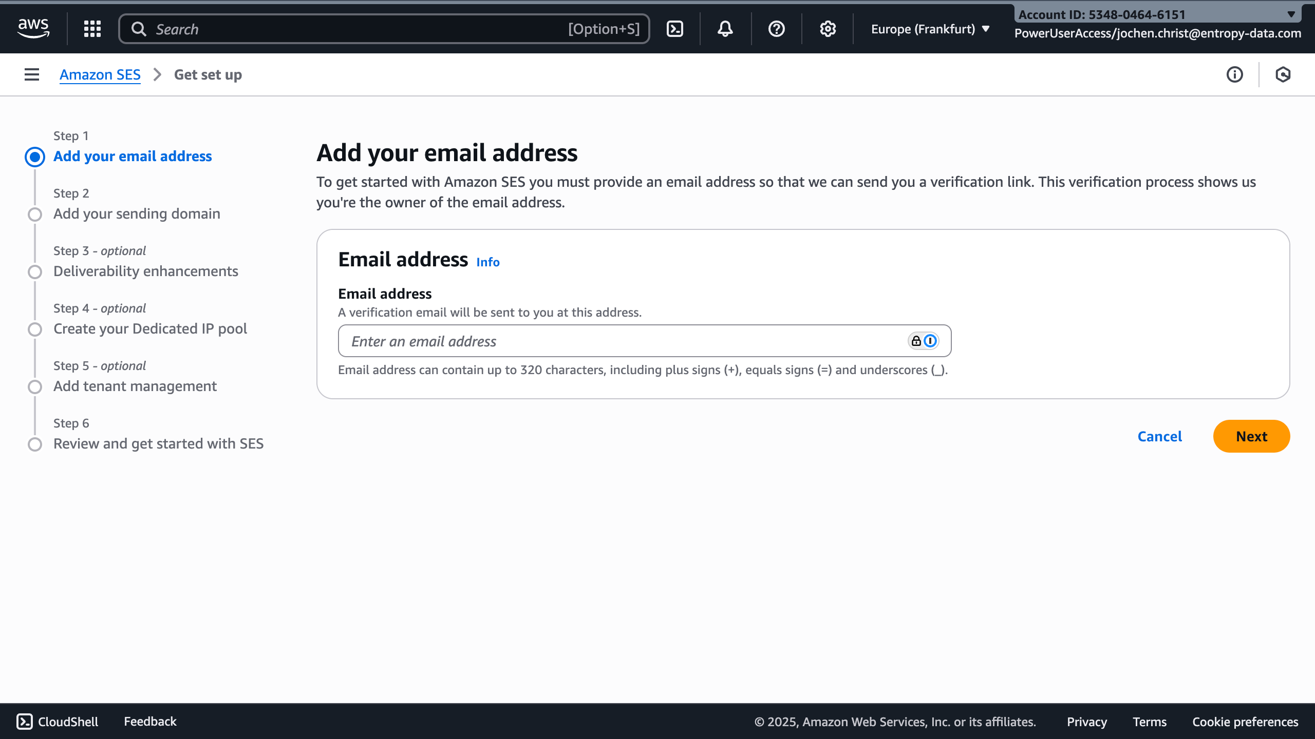 AWS SES Email Verification
