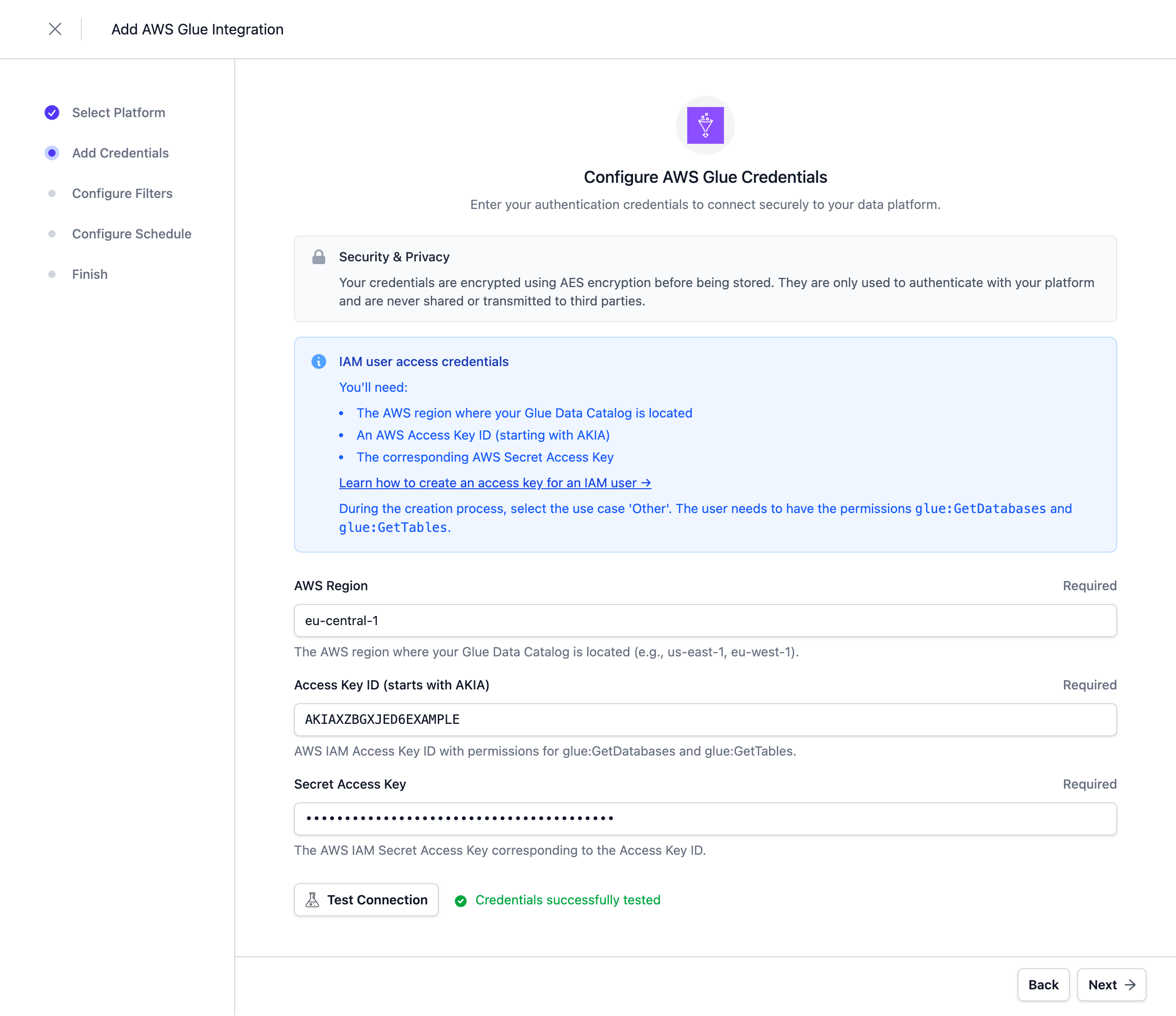Configure the Credentials