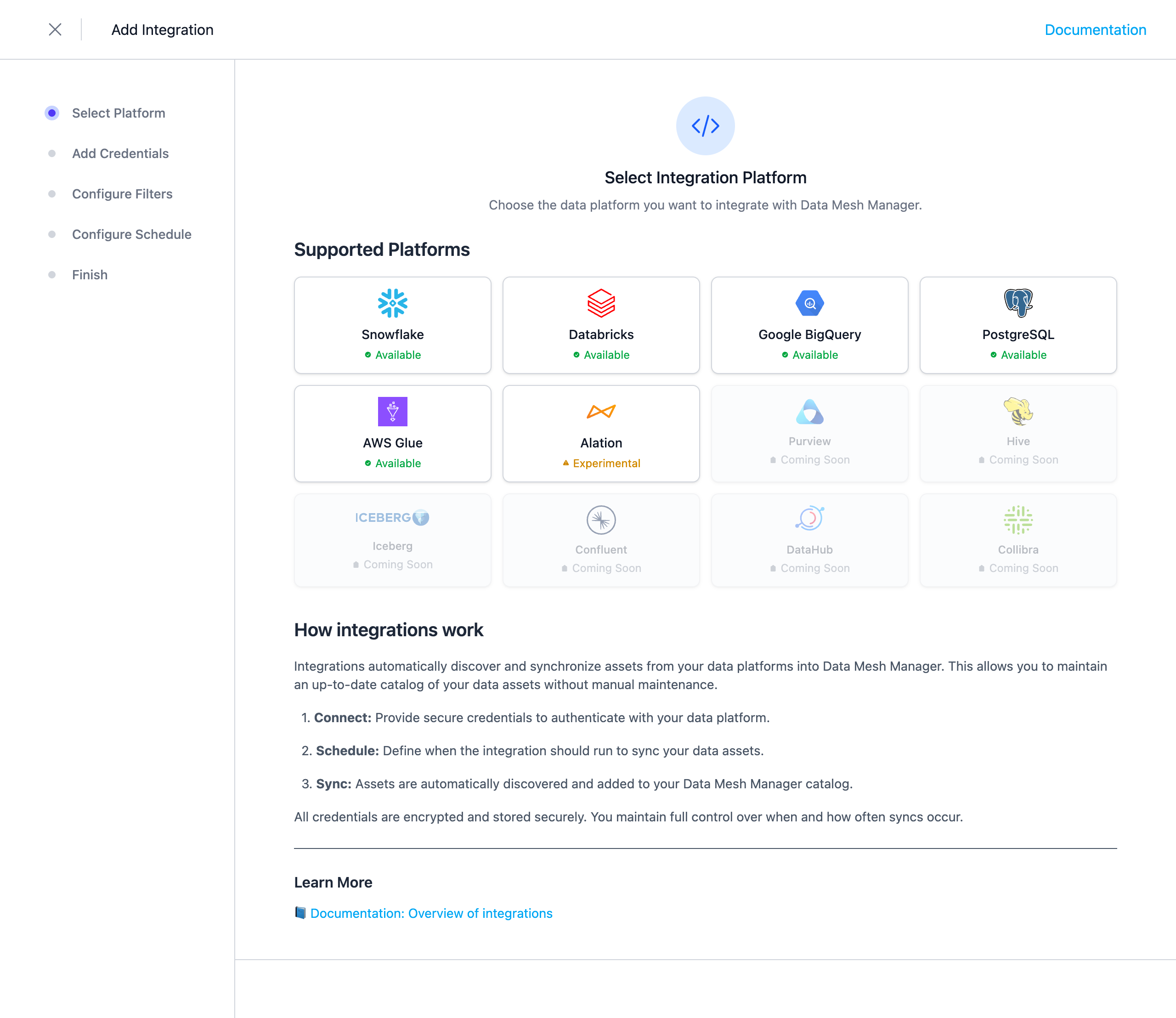Select the Integration Type